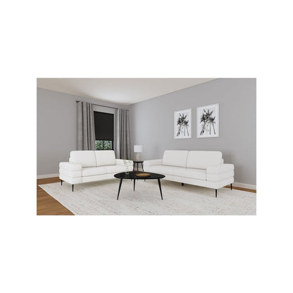 Jessel 2-piece Chenille Upholstered Sofa Set Ivory