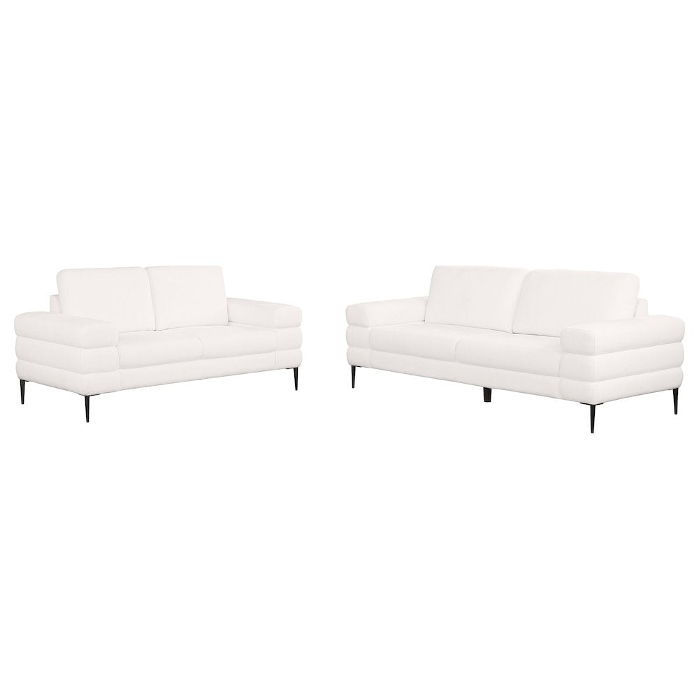 Jessel 2-piece Chenille Upholstered Sofa Set Ivory