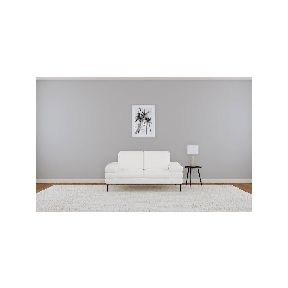 Jessel Chenille Upholstered Track Arm Loveseat Ivory