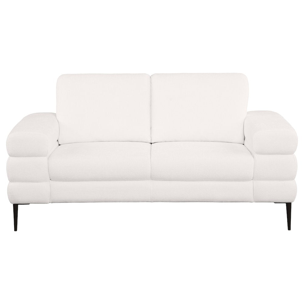 Jessel Chenille Upholstered Track Arm Loveseat Ivory