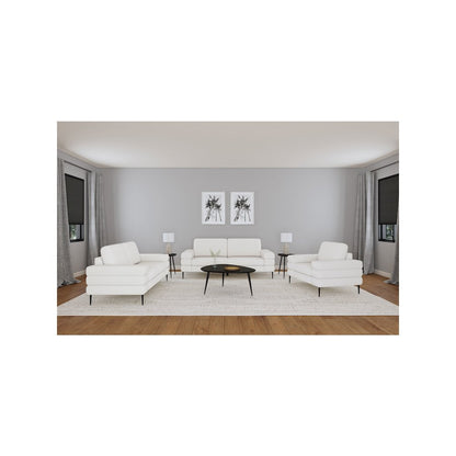 Jessel Chenille Upholstered Track Arm Loveseat Ivory
