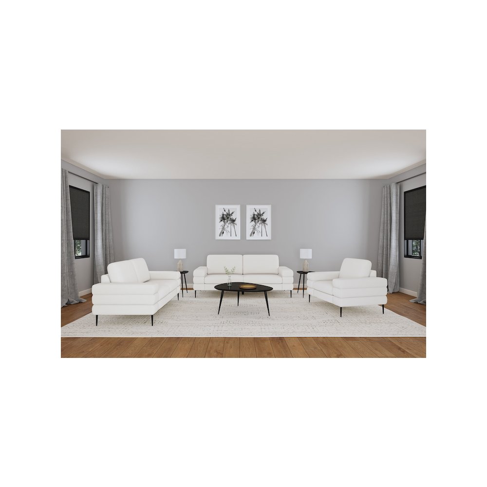 Jessel Chenille Upholstered Track Arm Chair Ivory