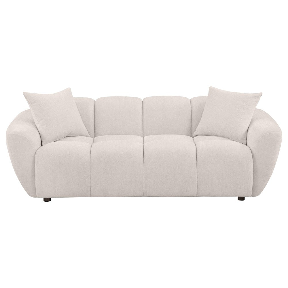 Destino Chenille Upholstered Splayed Arm Sofa Greige