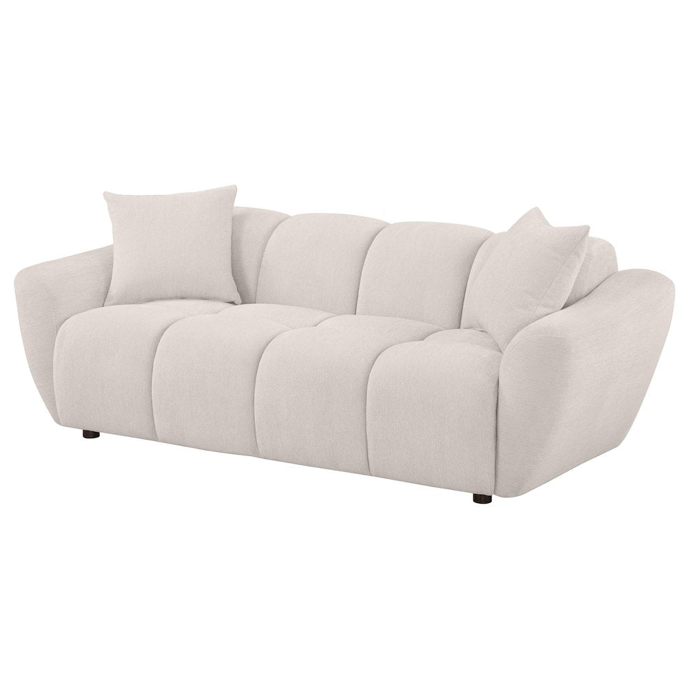 Destino Chenille Upholstered Splayed Arm Sofa Greige