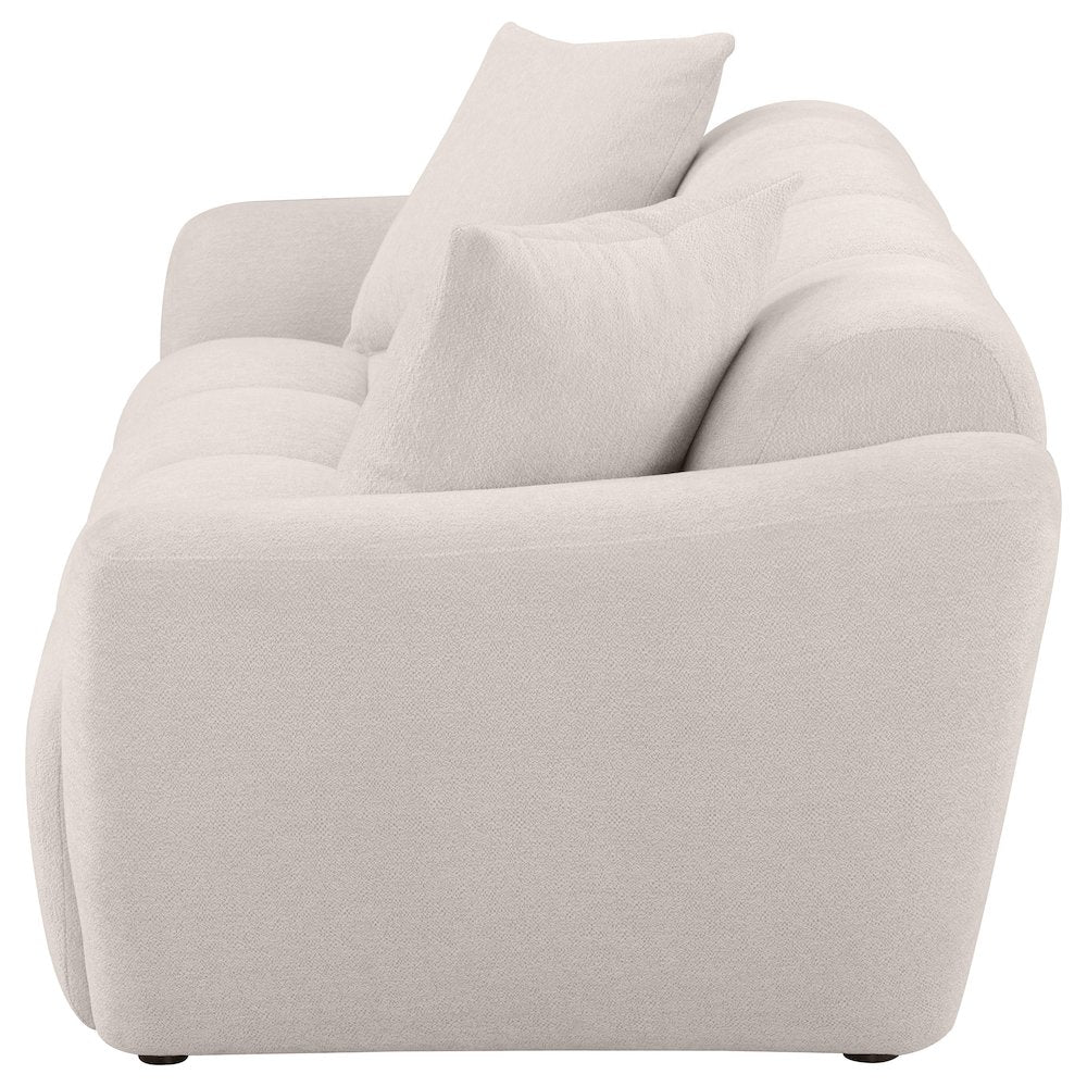 Destino Chenille Upholstered Splayed Arm Sofa Greige