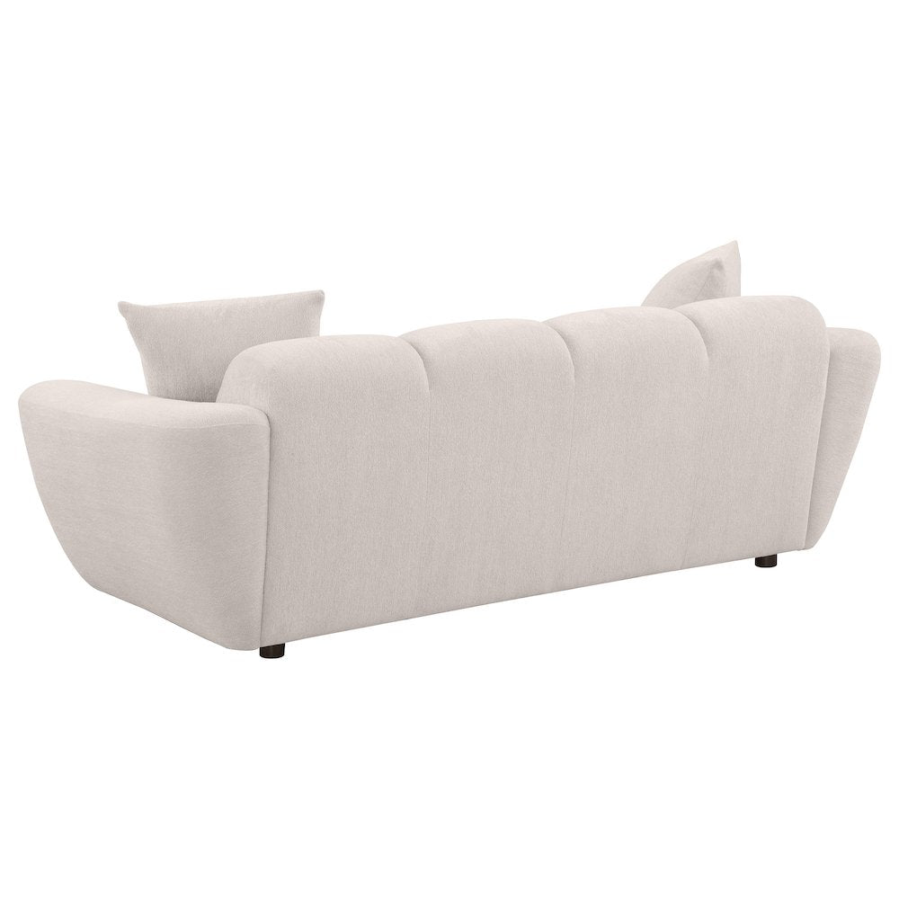 Destino Chenille Upholstered Splayed Arm Sofa Greige