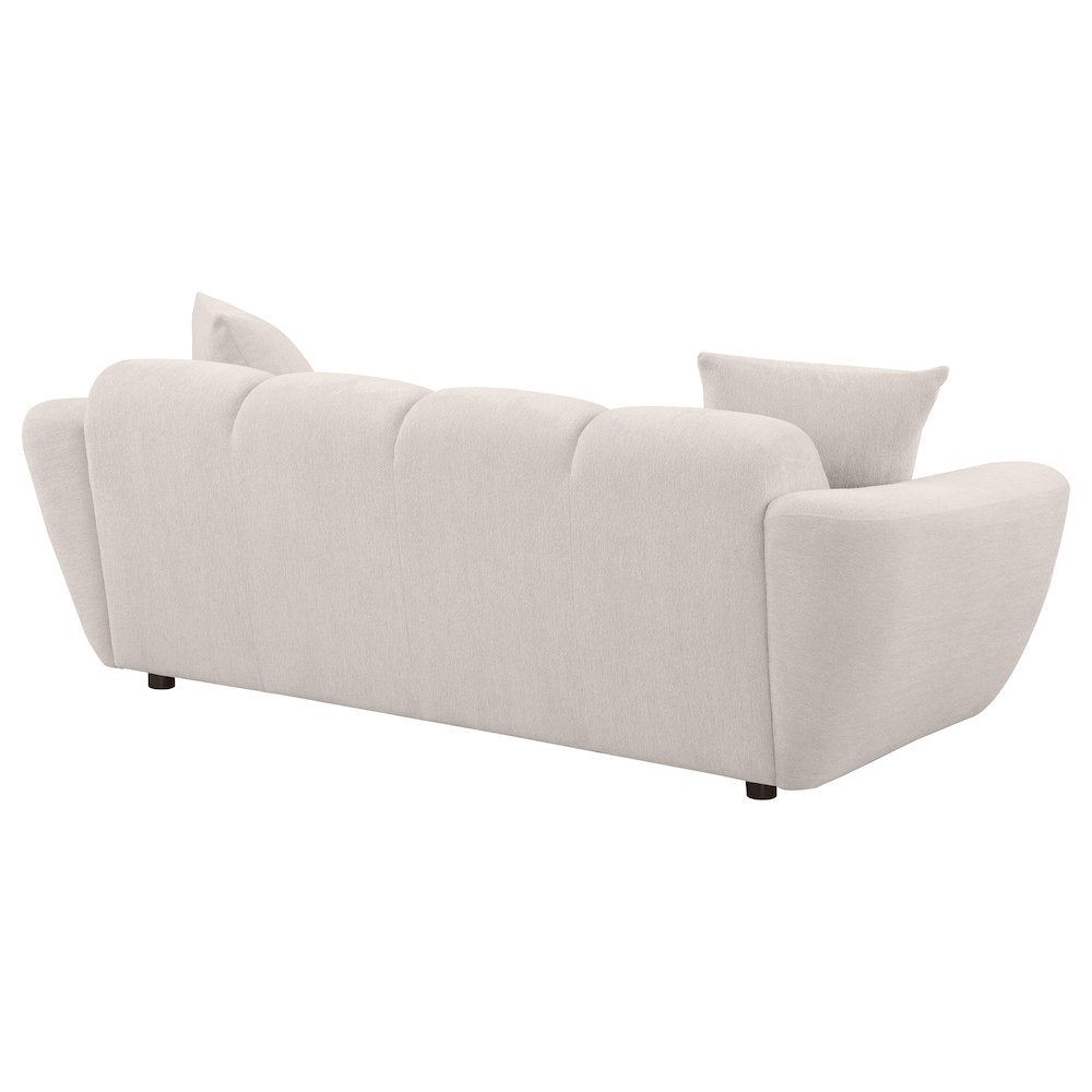 Destino Chenille Upholstered Splayed Arm Sofa Greige