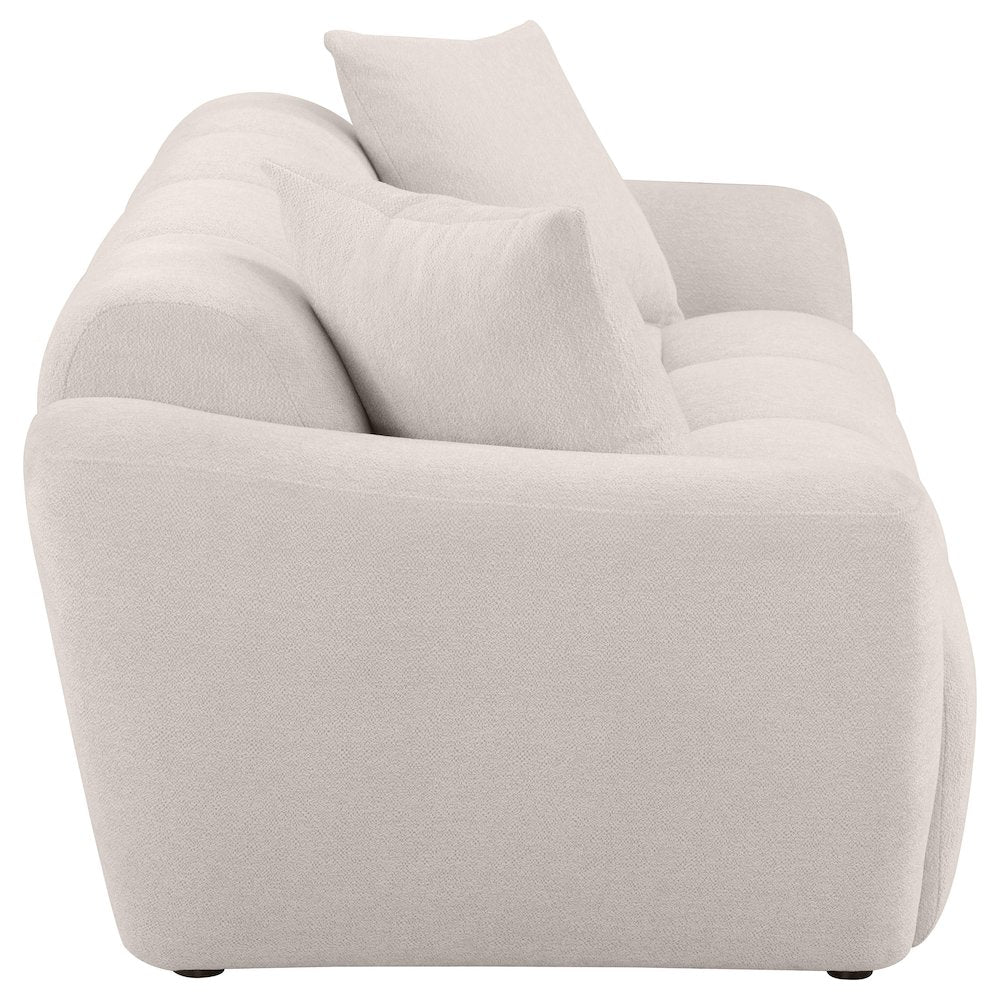 Destino Chenille Upholstered Splayed Arm Sofa Greige