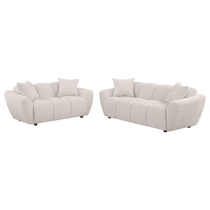 Destino 2-piece Chenille Splayed Arm Sofa Set Greige