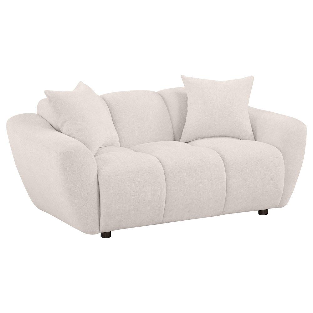 Destino 2-piece Chenille Splayed Arm Sofa Set Greige
