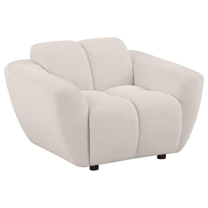 Destino Chenille Upholstered Splayed Arm Accent Chair Greige