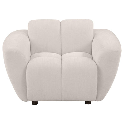 Destino Chenille Upholstered Splayed Arm Accent Chair Greige