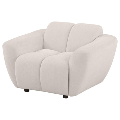 Destino Chenille Upholstered Splayed Arm Accent Chair Greige