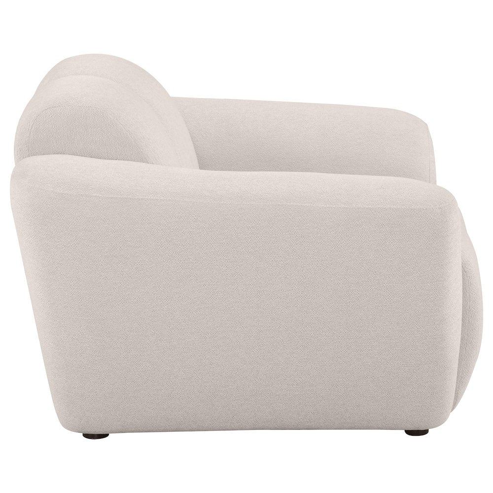 Destino Chenille Upholstered Splayed Arm Accent Chair Greige