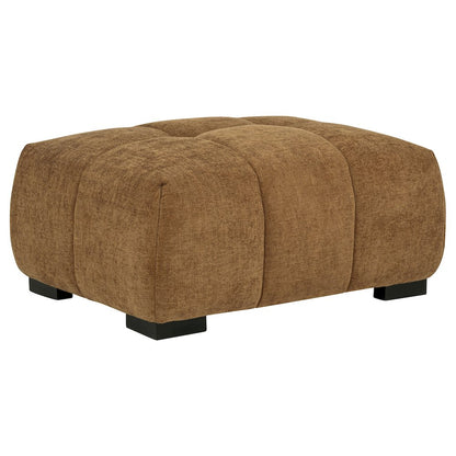 Octavia Fabric Upholstered Rectangular Ottoman Amber