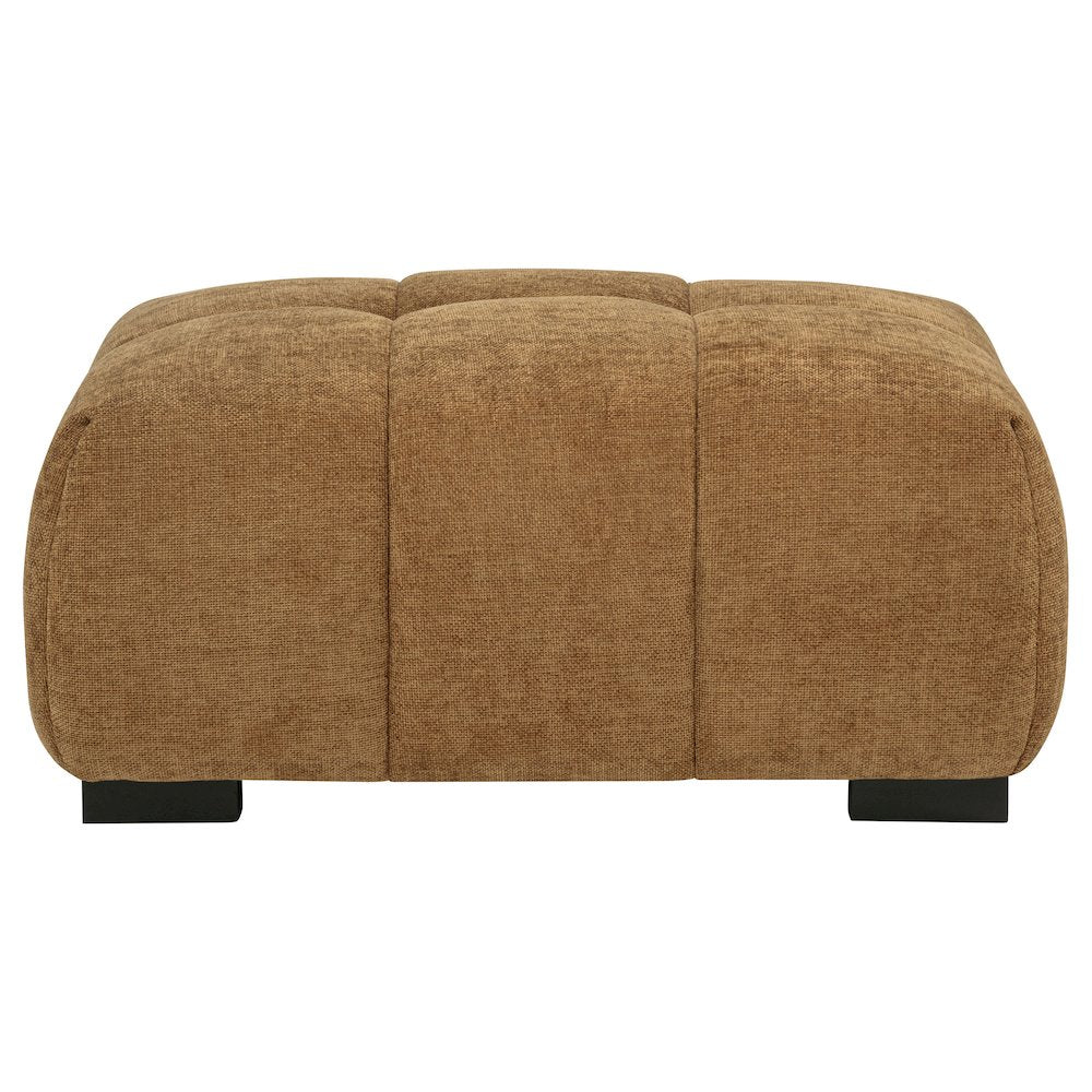 Octavia Fabric Upholstered Rectangular Ottoman Amber