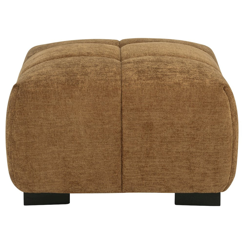 Octavia Fabric Upholstered Rectangular Ottoman Amber