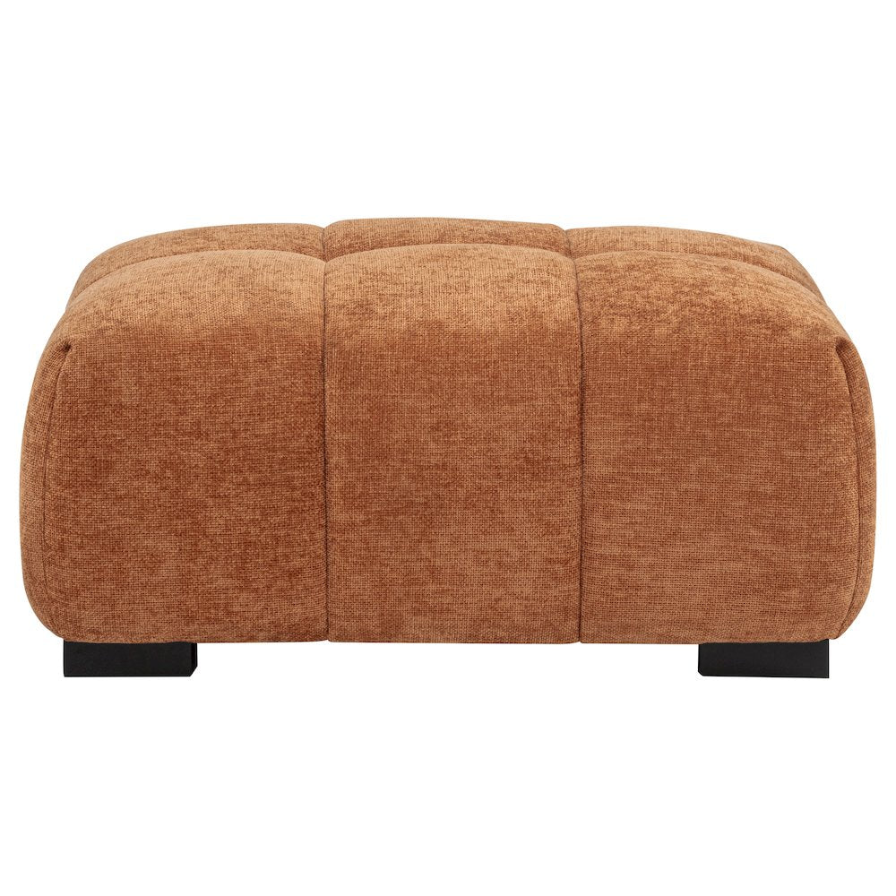Octavia Fabric Upholstered Rectangular Ottoman Orange