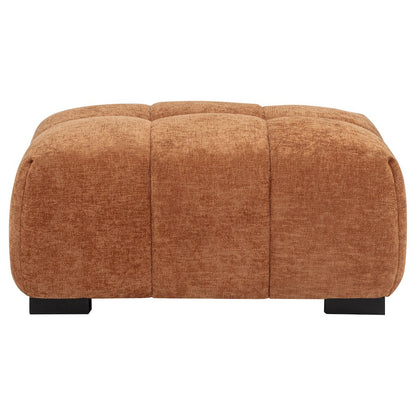 Octavia Fabric Upholstered Rectangular Ottoman Orange