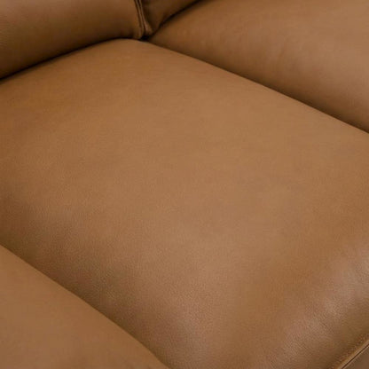 Top Grain Leather Sofa, Genuine Leather Couch for Living Room, Orange