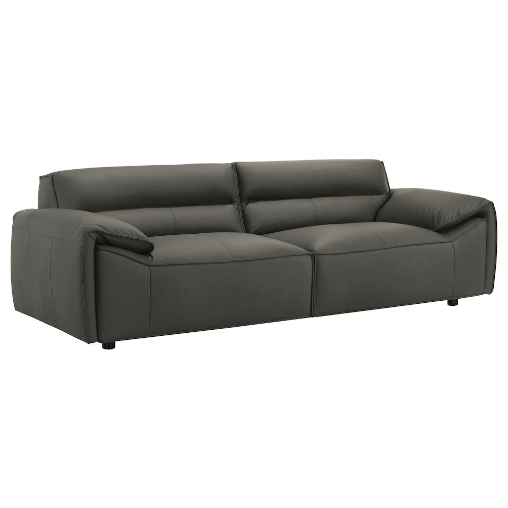 Buxton Top Grain Leather Upholstered Sofa Graphite
