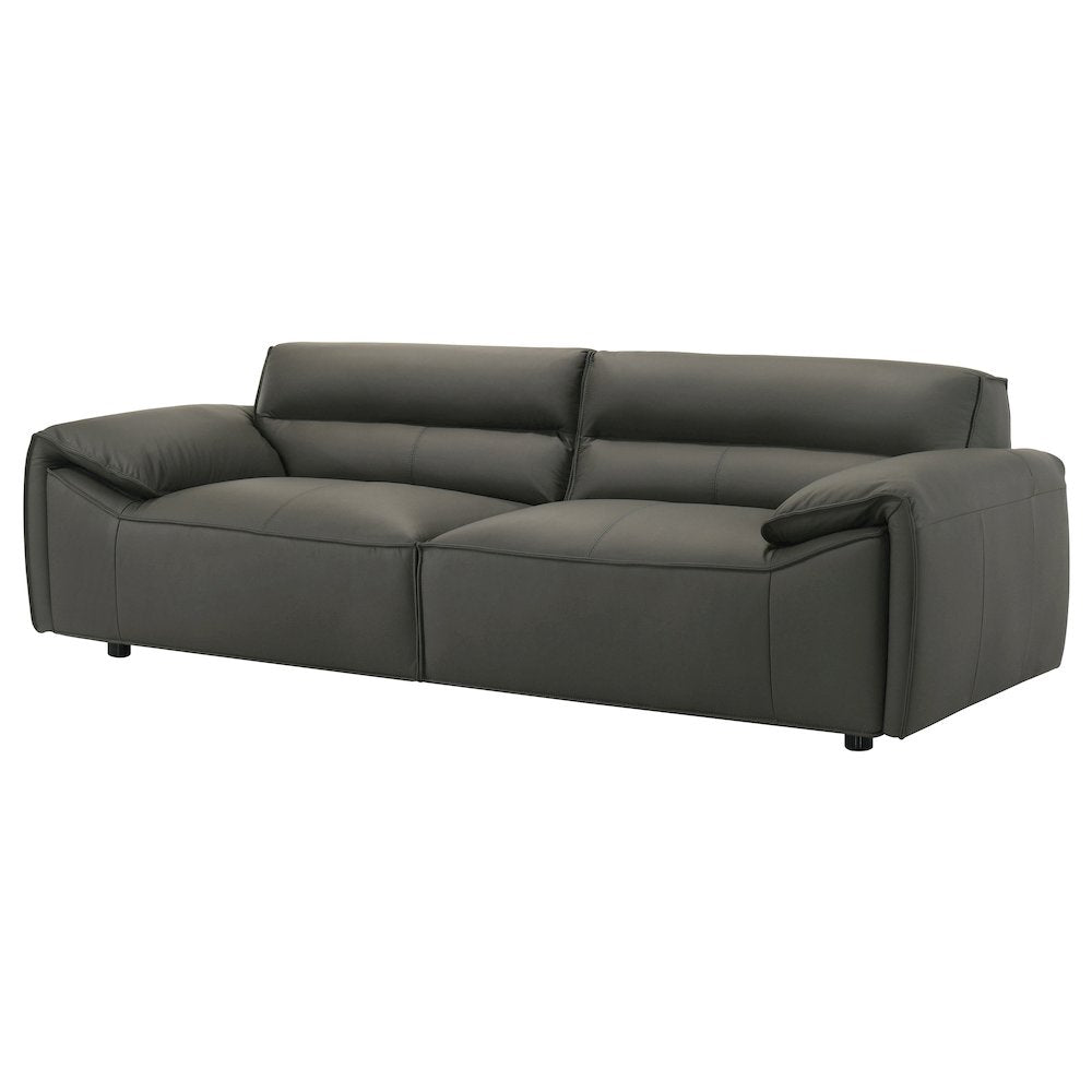 Buxton Top Grain Leather Upholstered Sofa Graphite