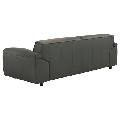 Buxton Top Grain Leather Upholstered Sofa Graphite