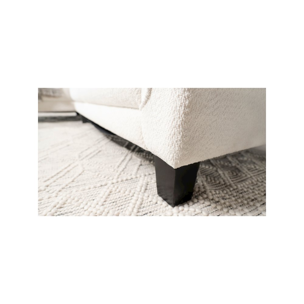 Caspian Upholstered Curved Arm Chaise Sectional Sofa White