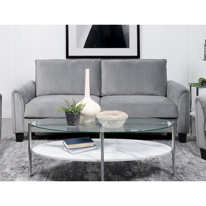 Davis Upholstered Rolled Arm Sofa Grey