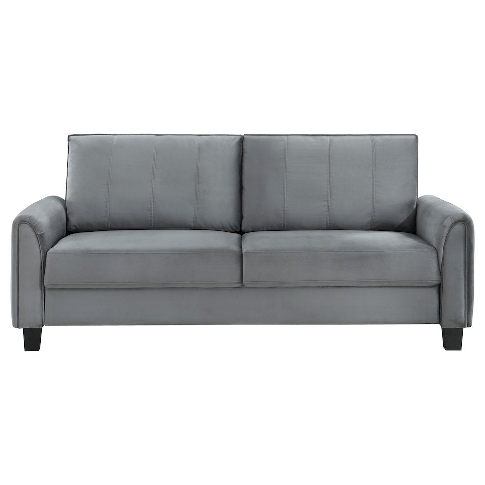 Davis Upholstered Rolled Arm Sofa Grey