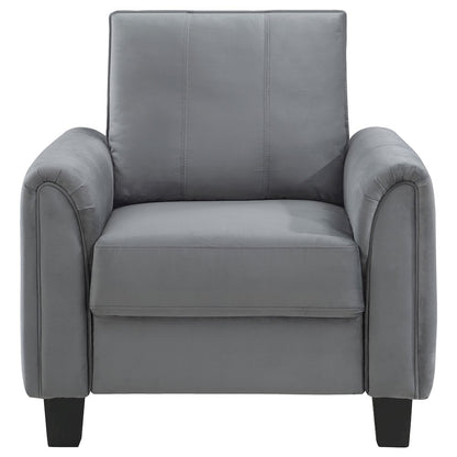 Davis Upholstered Rolled Arm Accent Chair Grey