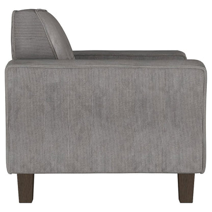 Deerhurst Upholstered Track Arm Tufted Accent Chair Charcoal