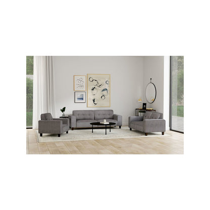 Deerhurst Upholstered Track Arm Tufted Accent Chair Charcoal