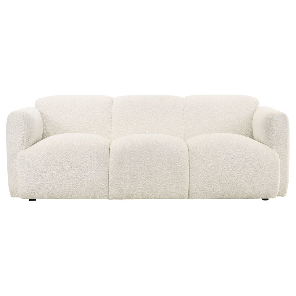 Dorset Fabric Upholstered Round Track Arm Sofa White