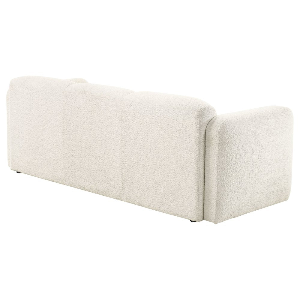 Dorset Fabric Upholstered Round Track Arm Sofa White