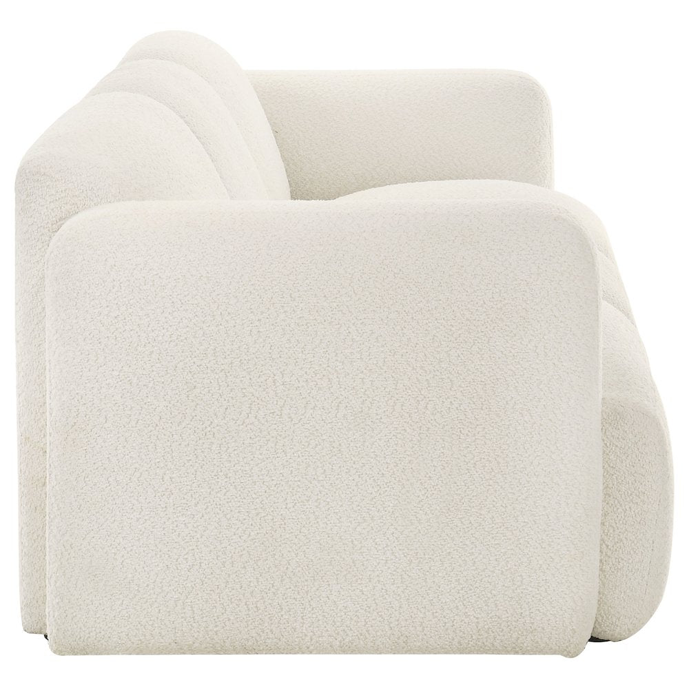 Dorset Fabric Upholstered Round Track Arm Sofa White