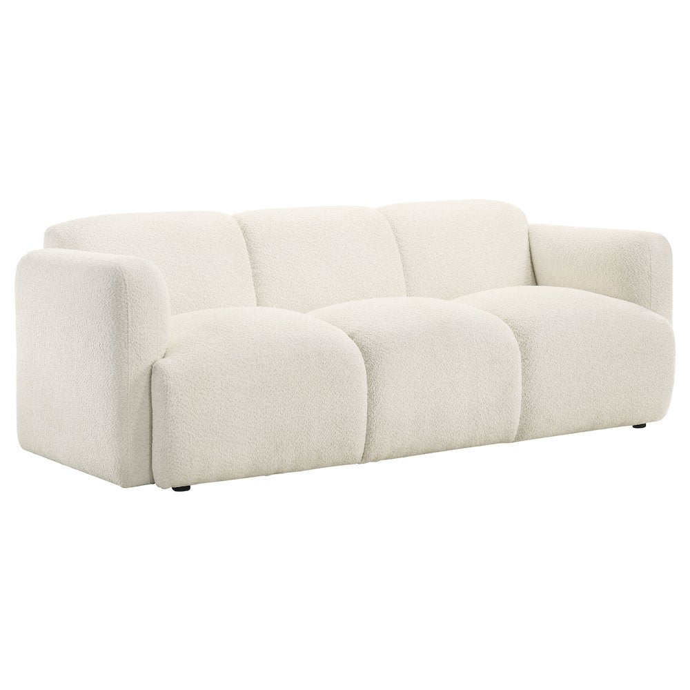 Dorset 3-piece Upholstered Round Track Arm Sofa Set White
