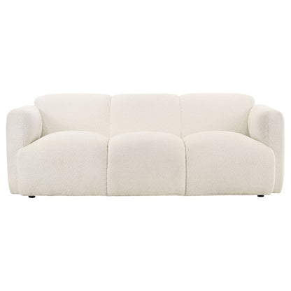 Dorset 3-piece Upholstered Round Track Arm Sofa Set White