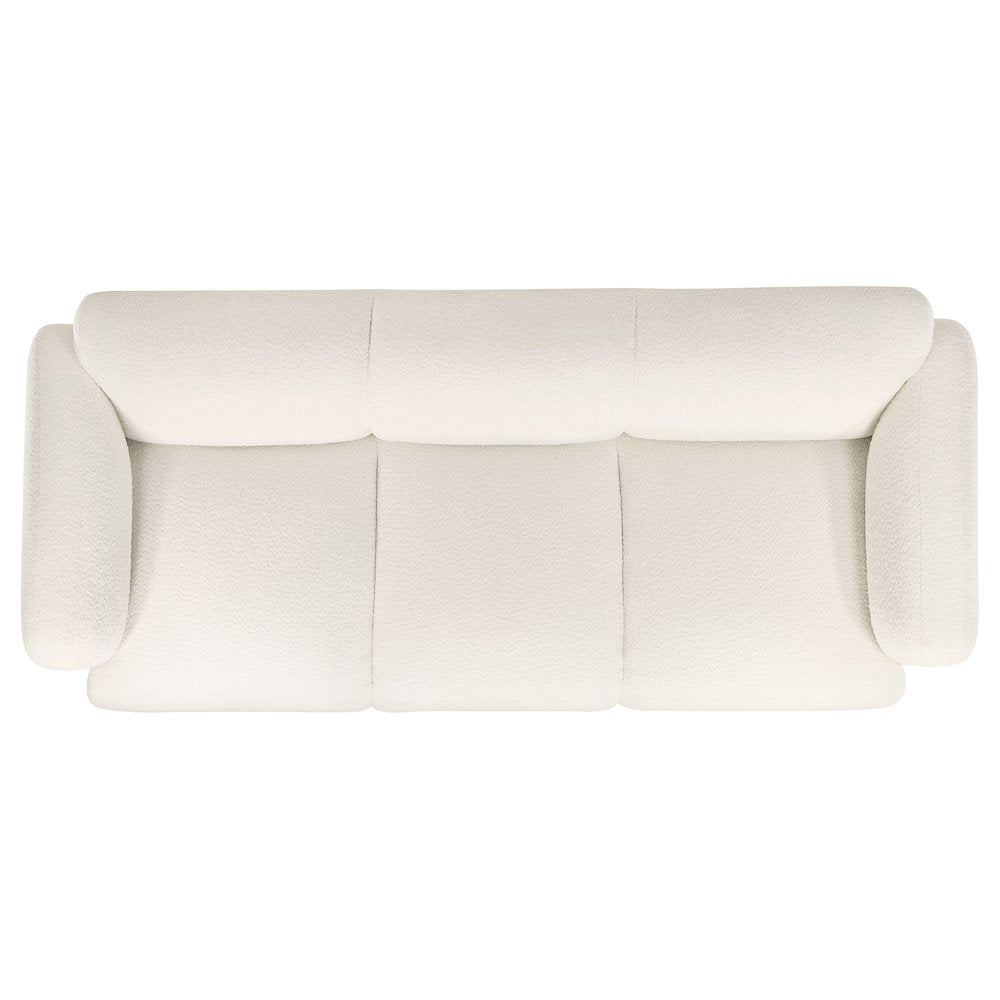 Dorset 3-piece Upholstered Round Track Arm Sofa Set White