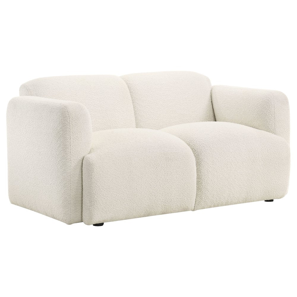 Dorset 3-piece Upholstered Round Track Arm Sofa Set White