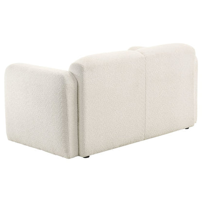 Dorset Fabric Upholstered Round Track Arm Loveseat White