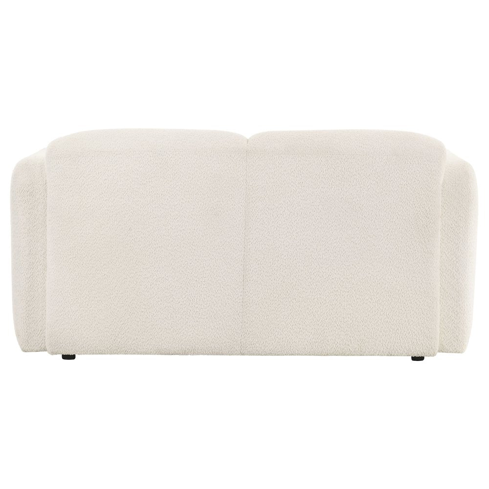 Dorset Fabric Upholstered Round Track Arm Loveseat White
