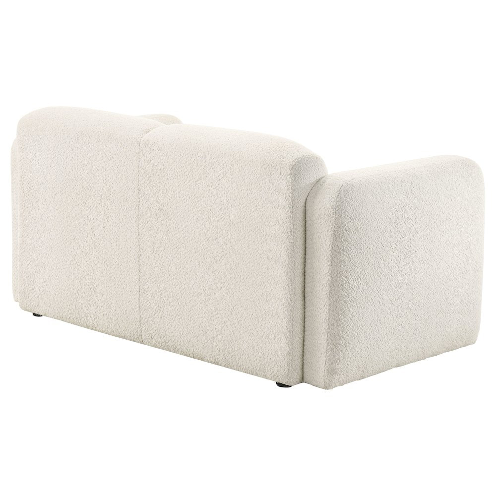 Dorset Fabric Upholstered Round Track Arm Loveseat White