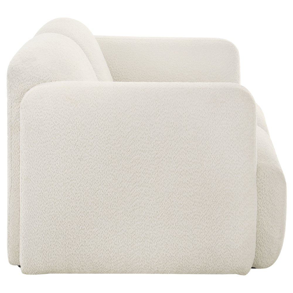 Dorset Fabric Upholstered Round Track Arm Loveseat White
