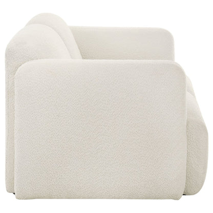 Dorset Fabric Upholstered Round Track Arm Loveseat White
