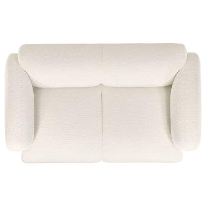 Dorset Fabric Upholstered Round Track Arm Loveseat White