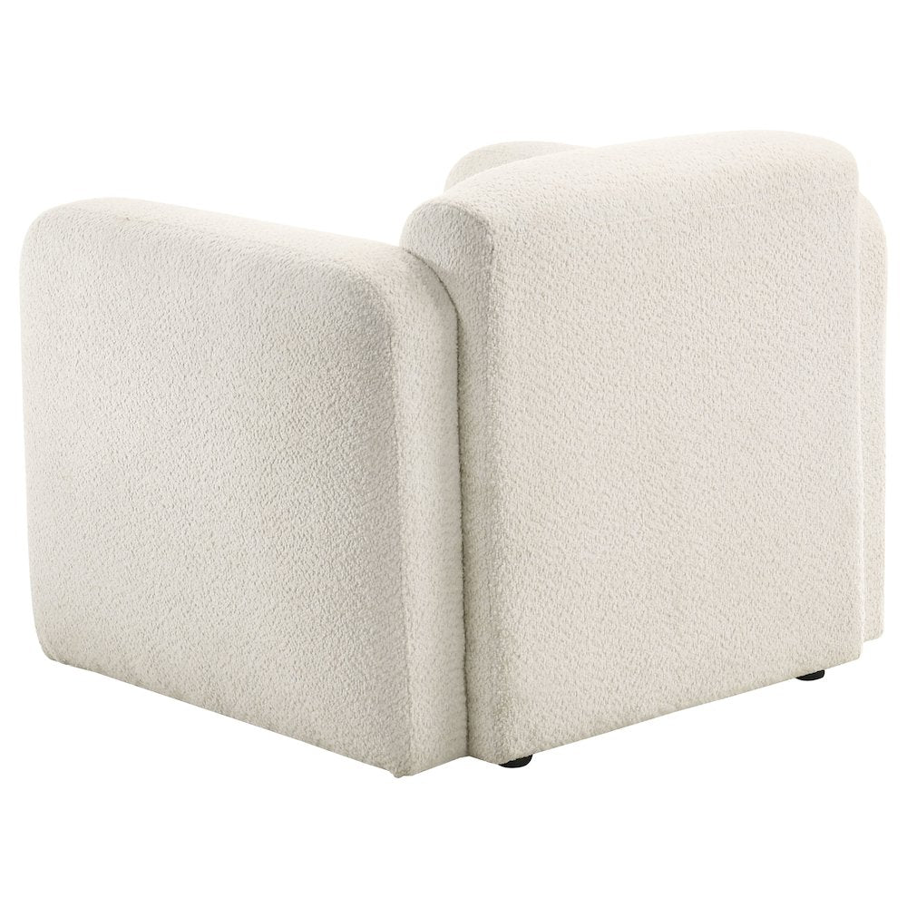 Dorset Fabric Upholstered Round Track Arm Accent Chair White