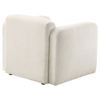 Dorset Fabric Upholstered Round Track Arm Accent Chair White