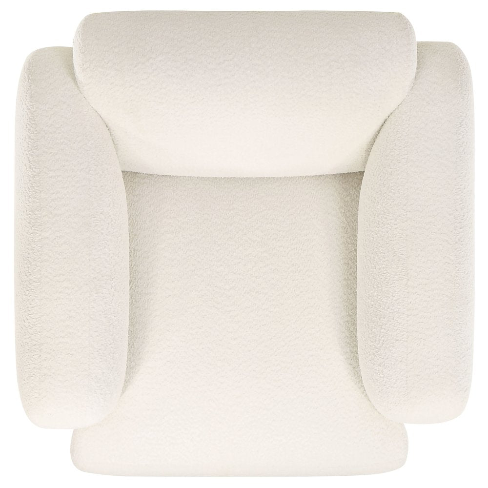 Dorset Fabric Upholstered Round Track Arm Accent Chair White