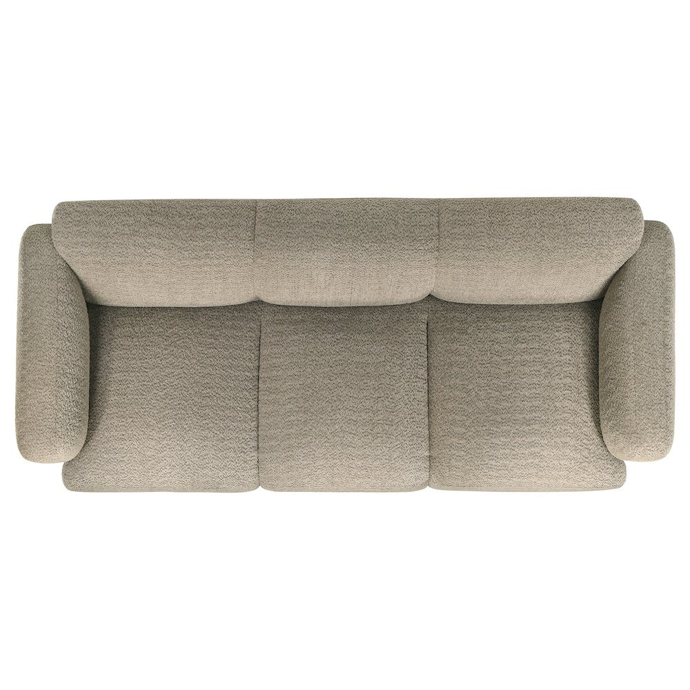 Dorset 2-piece Upholstered Round Track Arm Sofa Set Brown
